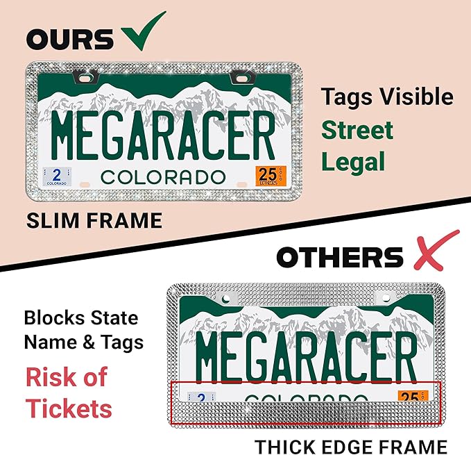 Sparkly Bling License Plate Frame - Image 6