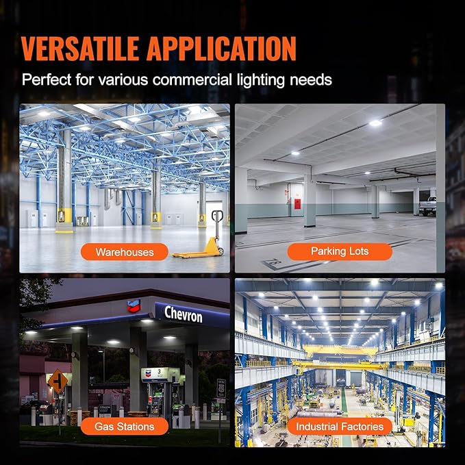 VEVOR 4 Pack LED Canopy Lights, 8800LM 5000K Daylight Commercial Industrial - Image 5
