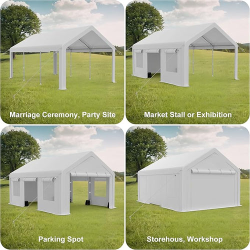 10x20ft Carport Heavy Duty, Portable Garage - Image 2