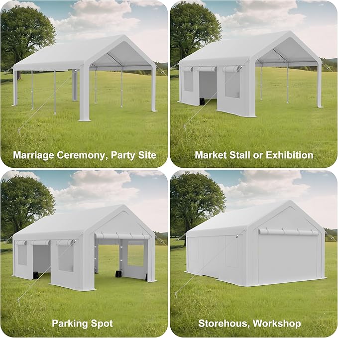 13x20ft Carport Heavy Duty, Portable Garage - Image 2
