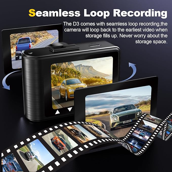 Dash Camera, 4K/1080p Dash Camera Front and Rear, Built-in 5GWiFi, Dash Cam - Image 4