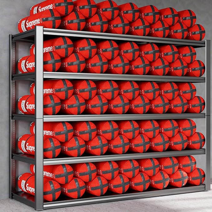 65" W Heavy Duty Garage Shelving, 5 Tier Metal Shelving Unit, Commercial - Image 3