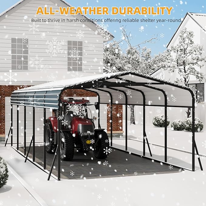 12' x 24' Heavy Duty Metal Carport - Image 5