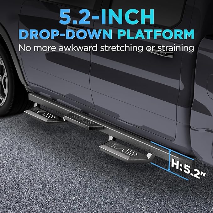 Running Boards Compatible with 2018-2025 Jeep Wrangler JL 4 Doors, Carbon Steel - Image 3