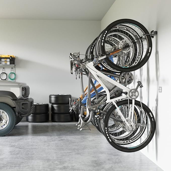 monTEK Enhanced Garage Bike Rack, Adjustable 6 Bike Hangers - Image 8