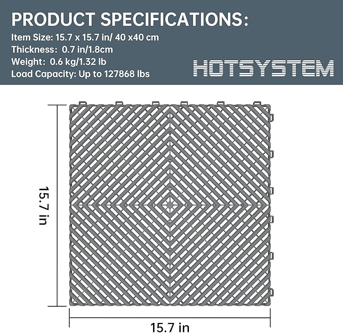 Durable Polypropylene Interlocking Modular Garage Floor Tiles, Versatile - Image 2