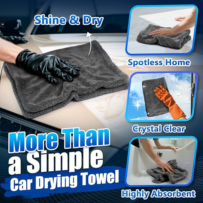 Airlab Microfiber Towels for Cars Wash Drying Super Absorbent Cleaning Cloth - Image 6