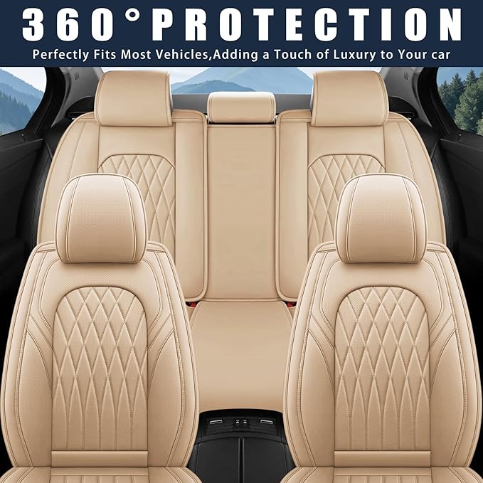WELLDO Car Seat Covers Full Set, Leather Seat Covers - Image 7