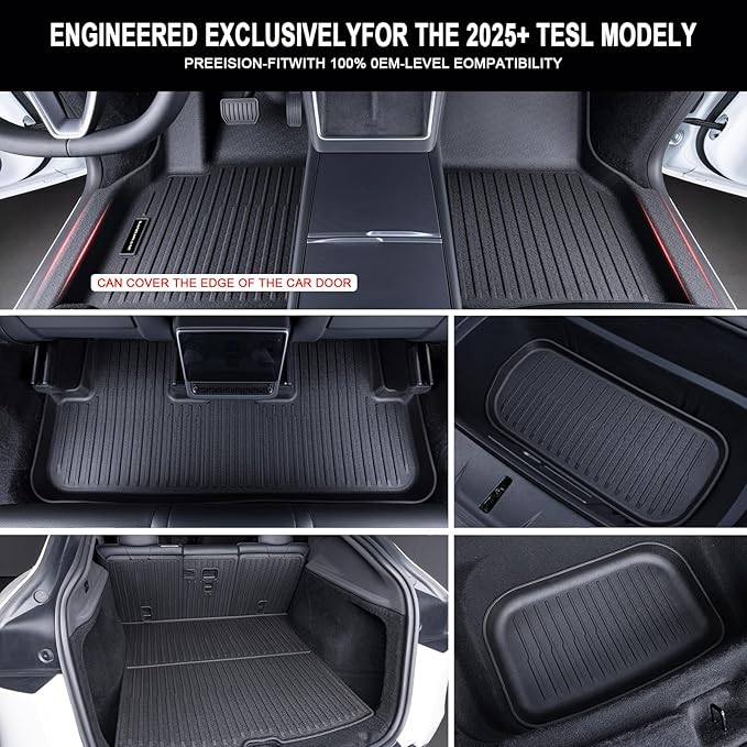 Floor Mats for Tesla Model Y Juniper 2025 2026 | All-Weather TPE Liners 7-Piece - Image 3