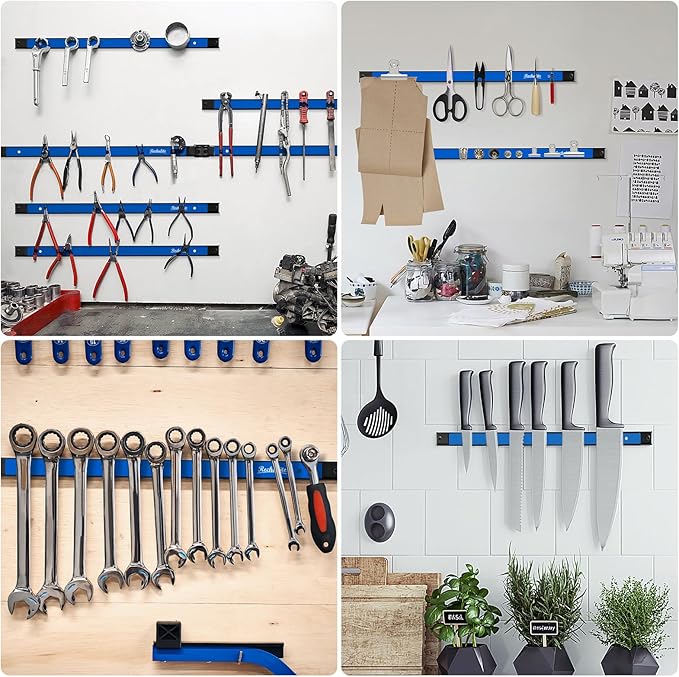 4 Pieces 24" Magnetic Tool Holder Strip, Metal Tool Organizer Rack - Image 6