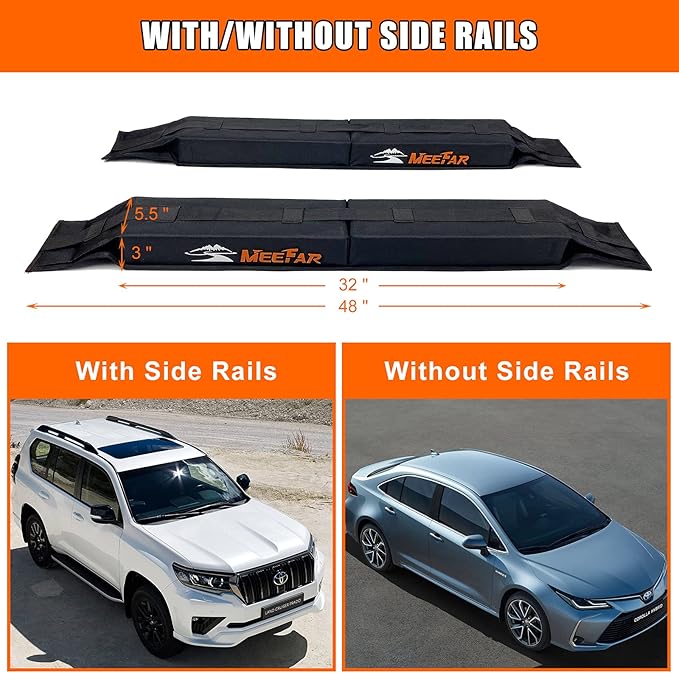 MeeFar Universal Car Soft Roof Rack Pads Luggage Carrier System - Image 2