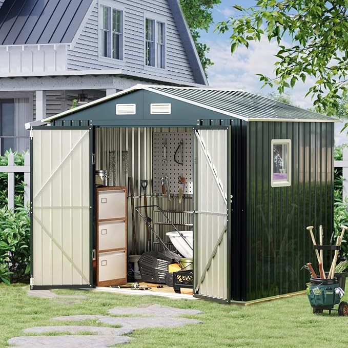Breezz 6x8FT Outdoor Steel Storage Shed by BreezZ