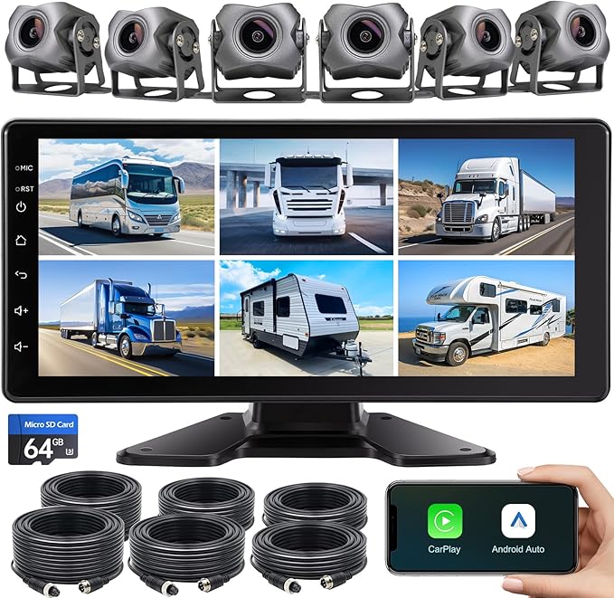 6-Channel Dash Cam 1080P Backup Camera System by Seventour