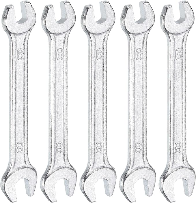 HARFINGTON 5pcs Double Open End Wrench 6mm x 8mm Metric 15 Degree Offset Angle by HARFINGTON