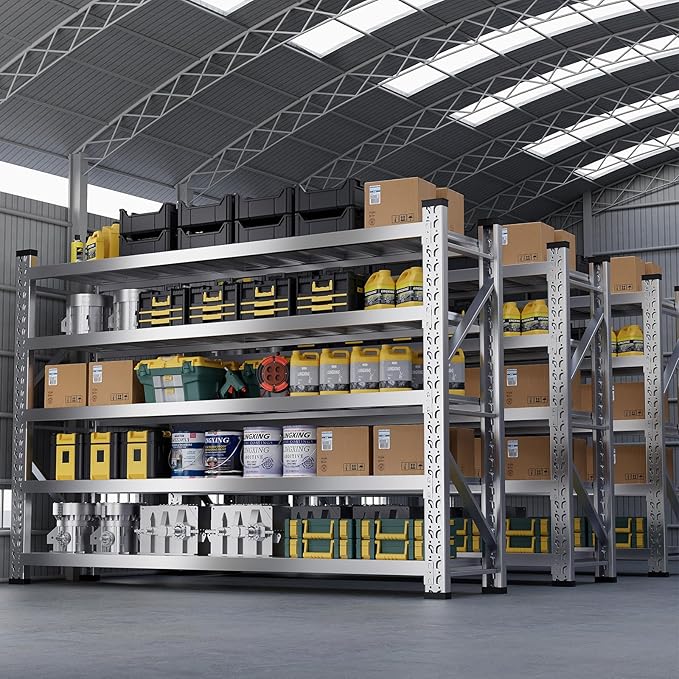 ZZV 78" W x 78" H Garage Shelving Heavy Duty Storage Shelves 5 Tier Stainless by ZZV