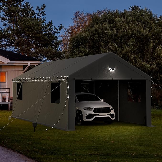 13x25 Carport Canopy, Heavy Duty Car Port, Portable Car Ports Garage - Image 5