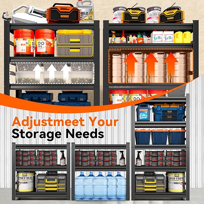 Metal Garage Shelving Unit, Heavy Duty 5-Tier Adjustable Storage shelves - Image 9