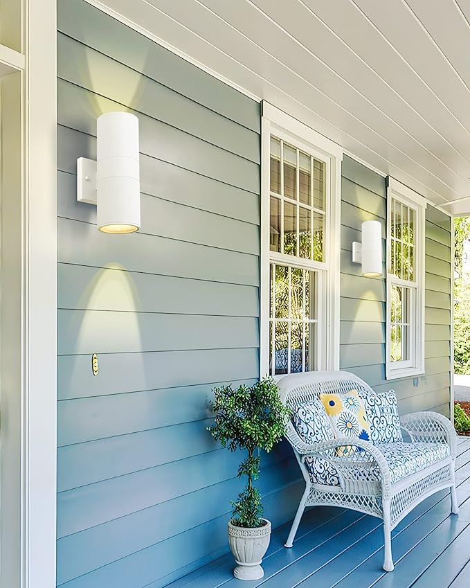 Ken & Ricky White Outdoor Wall Lights, Exterior Sconces Wall Lighting - Image 5