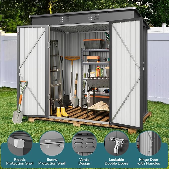 Gizoon 6' x 4' Outdoor Storage Shed - Image 4