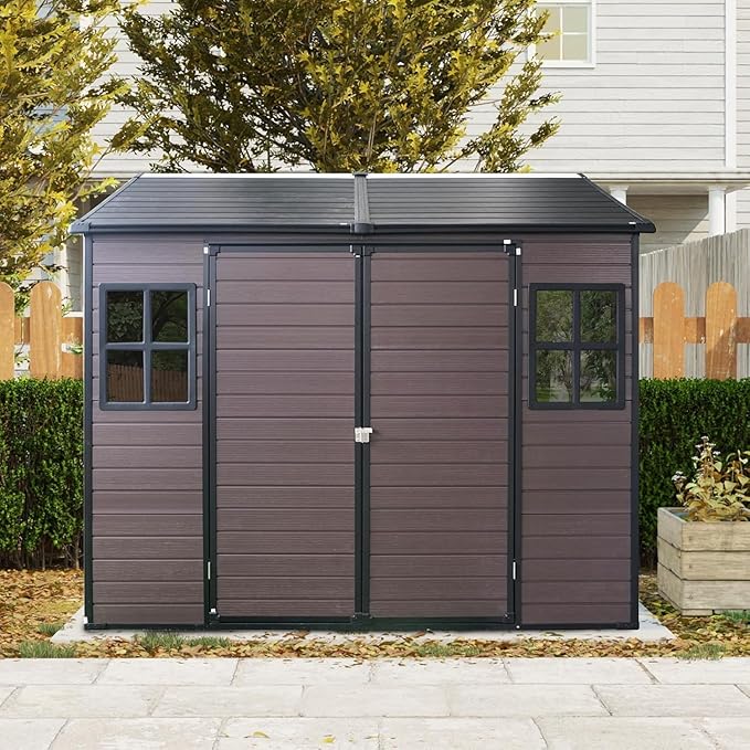 8x6 FT Outdoor Storage Shed, Resin Garden Shed by BNSPLY