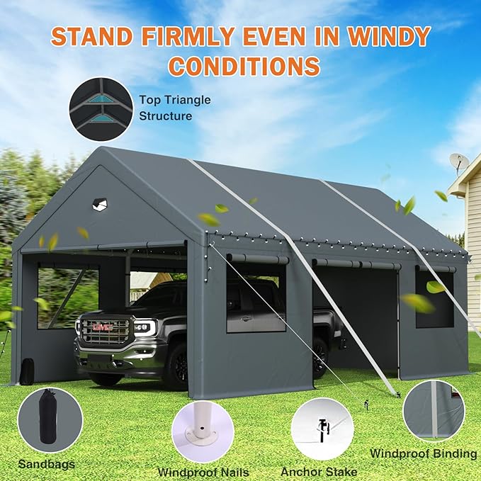 Carports 10X16 Heavy Duty，Portable Car Port Garage，Carport Canopy - Image 4