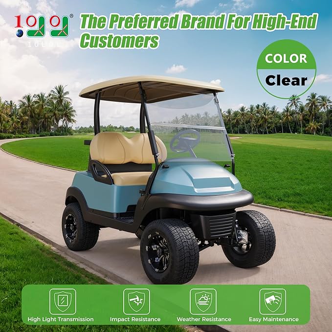 10L0L Golf Cart Windshield for Club Car Precedent 2004-Up, 2017-Up Onward - Image 2