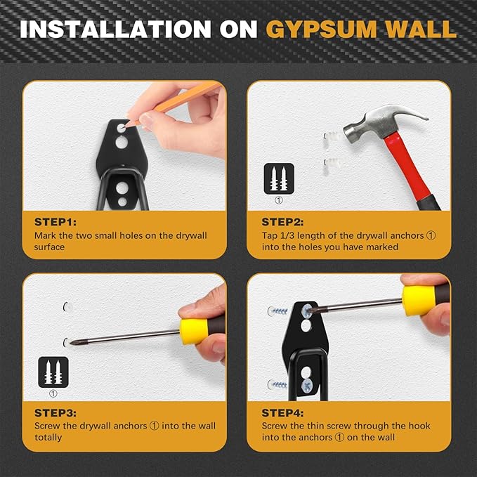 Steel Garage Storage Hooks, Heavy Duty Wall Mount Hooks - Image 3