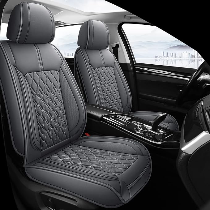 Pariitadin Leather Car Seat Covers Full Set, Waterproof Breathable Faux Leather by Pariitadin