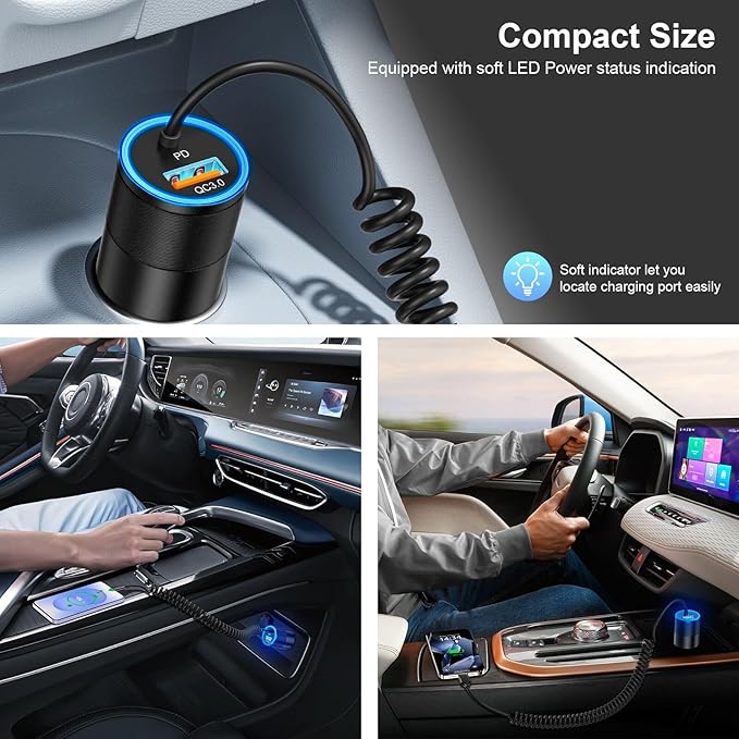 USB C Car Charger Fast Charge, Car Adapter Compatible - Image 6