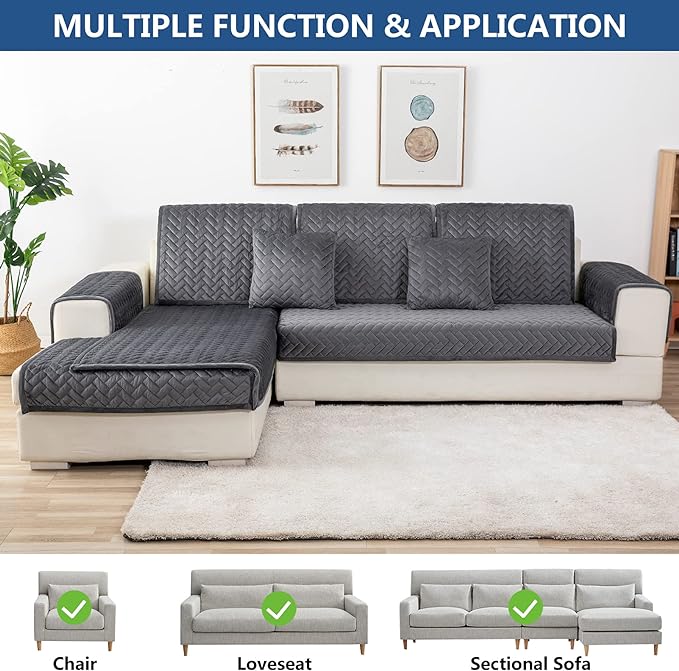 Eismodra Armrest Couch /Sofa /Backrest Covers, Anti-Slip Armchair Slipcovers - Image 2