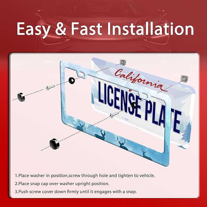 Deer License Plate Deer Forest License Plate Stainless Steel Parts Funny - Image 3