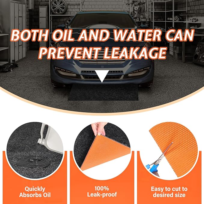 60" x 72" Heavy Duty Oil Spill Mat, Garage Floor Mat - Image 4