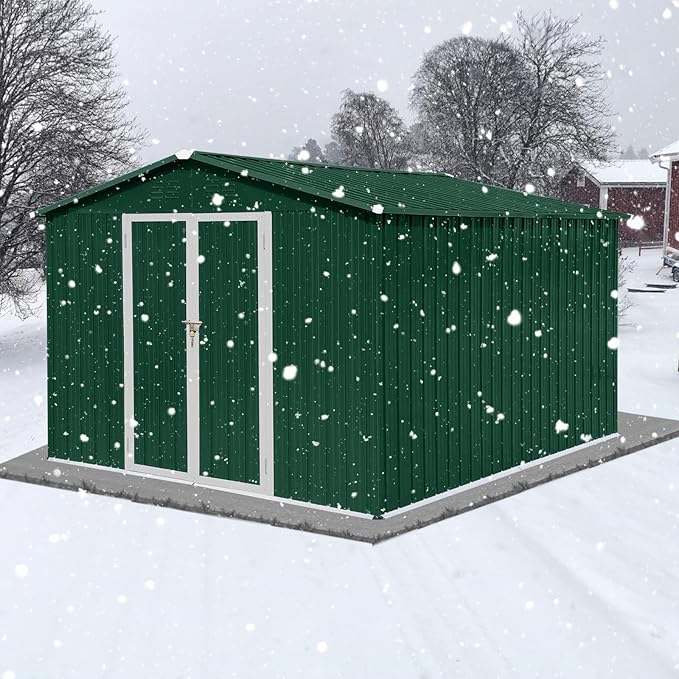 10 x 8 FT Outdoor Storage Shed, Metal Garden Tool Shed - Image 5