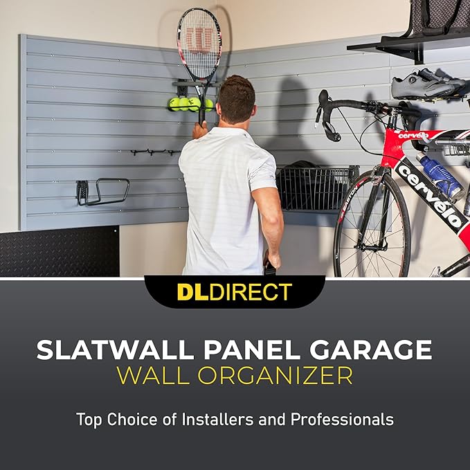 4'H x 4'W Slatwall Panel Garage Wall Organizer: Heavy Duty Wall Mounted PVC - Image 2