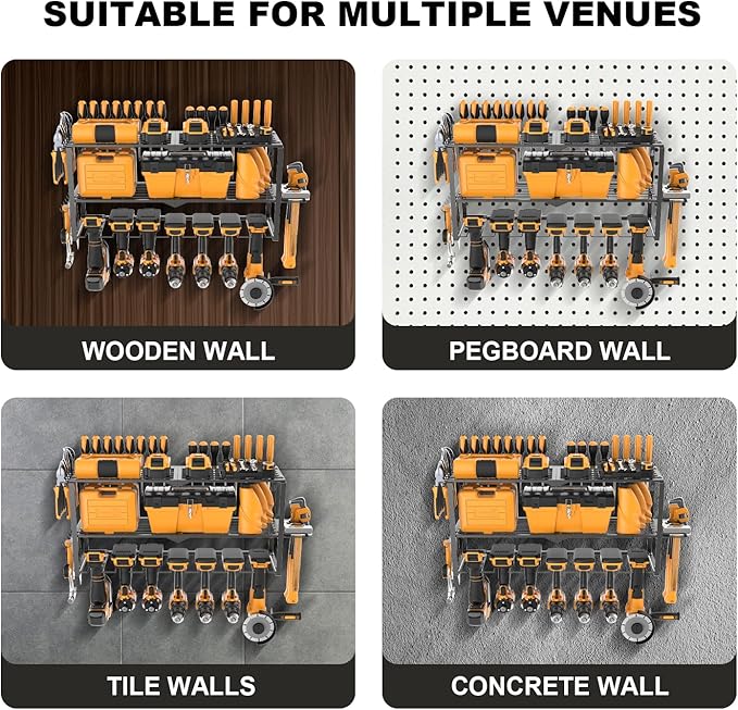 Large Power Tool Organizer Wall Mount, Power Tool Shelf System Battery Storage - Image 6