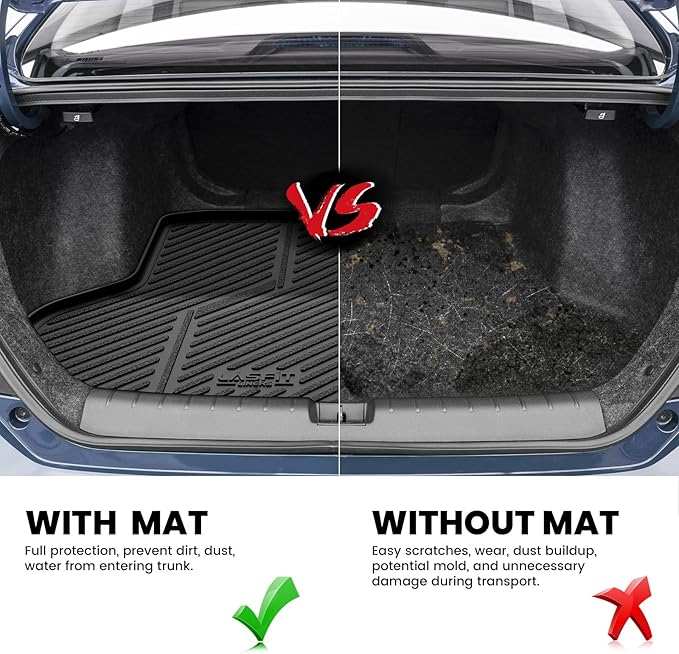 LASFIT Trunk Mat for Honda Civic Sedan 2016-2021, All Weather TPE Custom Fit - Image 4