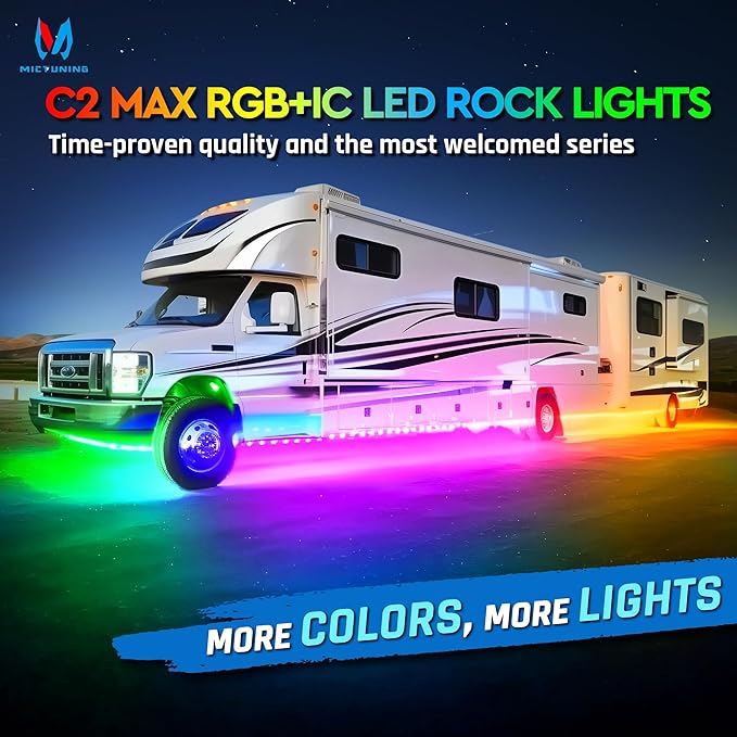 MICTUNING C2 MAX RGB+IC LED Rock Light - Image 2