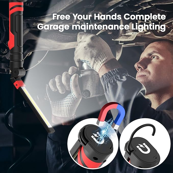 Rechargeable LED Work Light, Magnetic Flashlight Mechanic Light Tool Gifts - Image 5