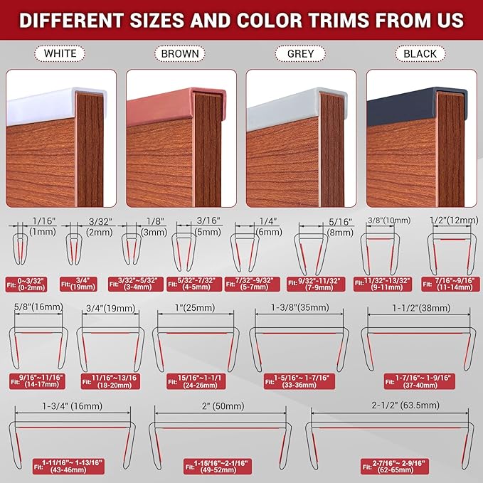 Rubber Edge Trim, Flexible Self-Adhesive U Shaped Peel and Stick Edge Banding - Image 7