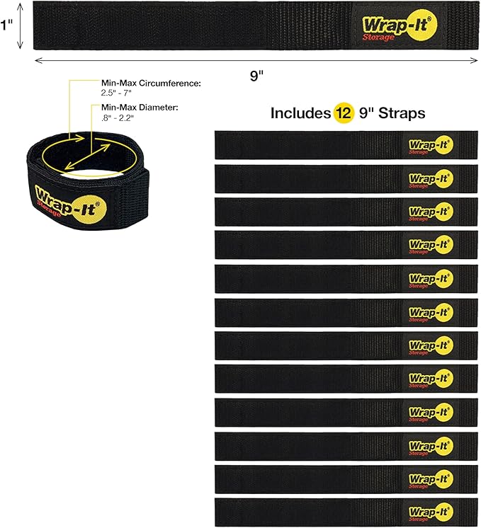 Quick-Straps by Wrap-It Storage – 9” Black - Image 3