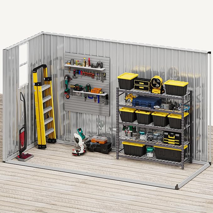 DWVO 9.1x4.2ft Metal Outdoor Storage Shed - Image 8