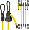 Bungee Cords with Hooks, 60 Inch Yellow Adjustable Bungee Cords with Carabiner by Rugtol