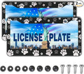 License Plate Covers Black and White License Plate Frames Paw Print Dog Cat by Unknown
