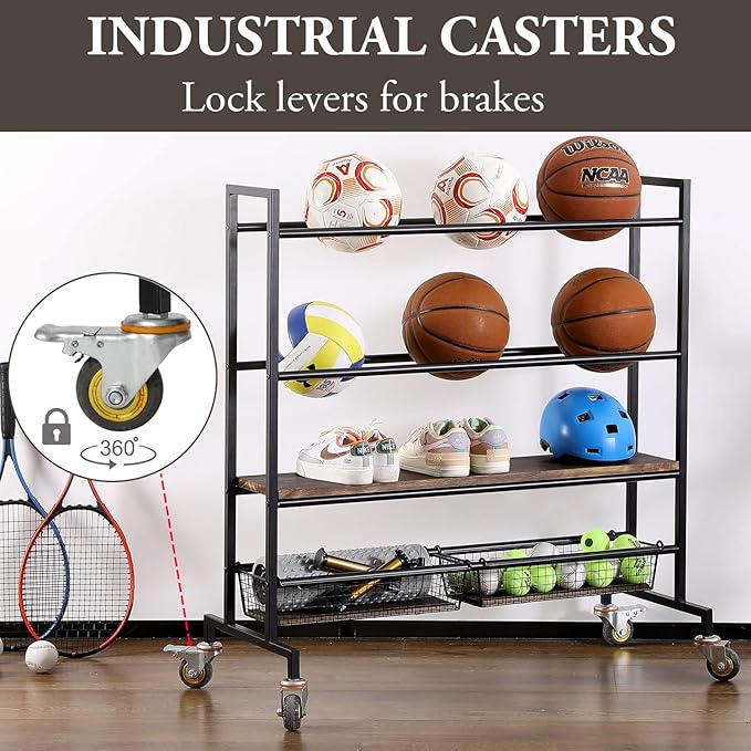 MyGift Sports Ball Organizer for Garage - Image 3