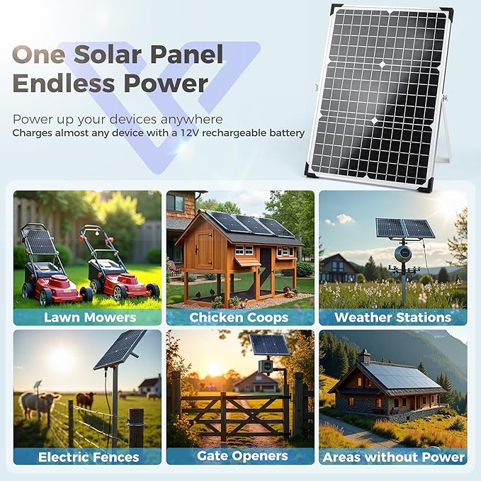 Solar Panel Kit 30W 12V, Solar Battery Trickle Charger Maintainer, Waterproof - Image 7