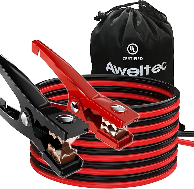 Jumper Cables for car, UL-Listed 8 Gauge 12 Feet Heavy Duty Booster Cables by AWELTEC