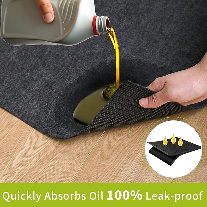 Oil Spill Mat - 96" x 48" Absorbent Oil Garage Floor Mat - Image 3