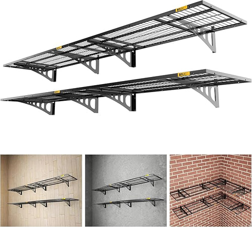 1.64x4ft Adjustable Rail Wall Garage Storage Shelf, by Unknown