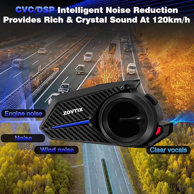 Motorcycle Helmet Headset, 8 Riders Intercom Headset Communication System - Image 4