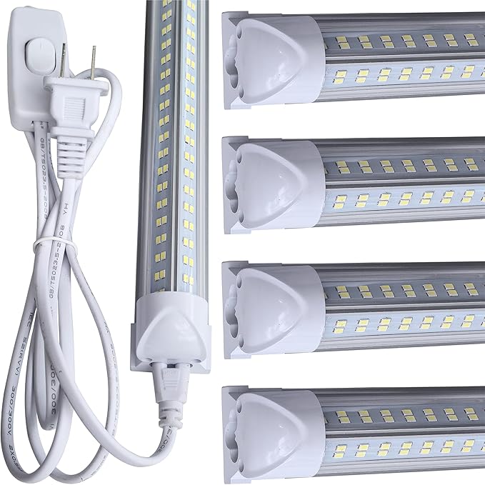 LED Shop Light Fixture, 60W 7500LM, 6000K Cold White, 4 Foot T8 Integrated LED by BSKBESTKA